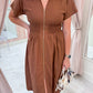 Ember Zip Front Collared Midi Dress