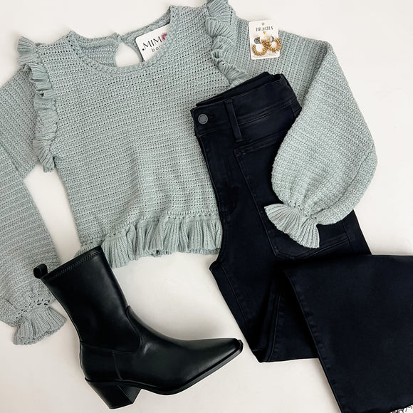 All The Frills Knit Sweater Top