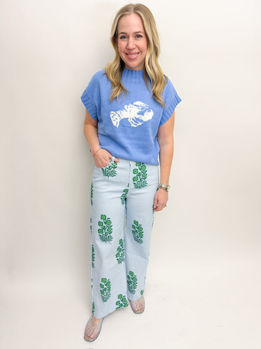 Blossom Blue Striped Pant