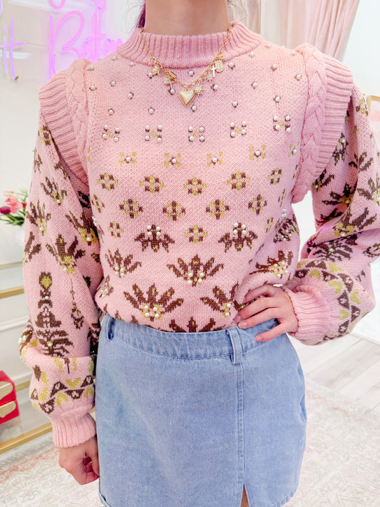 Primrose Pearl Cable Sweater