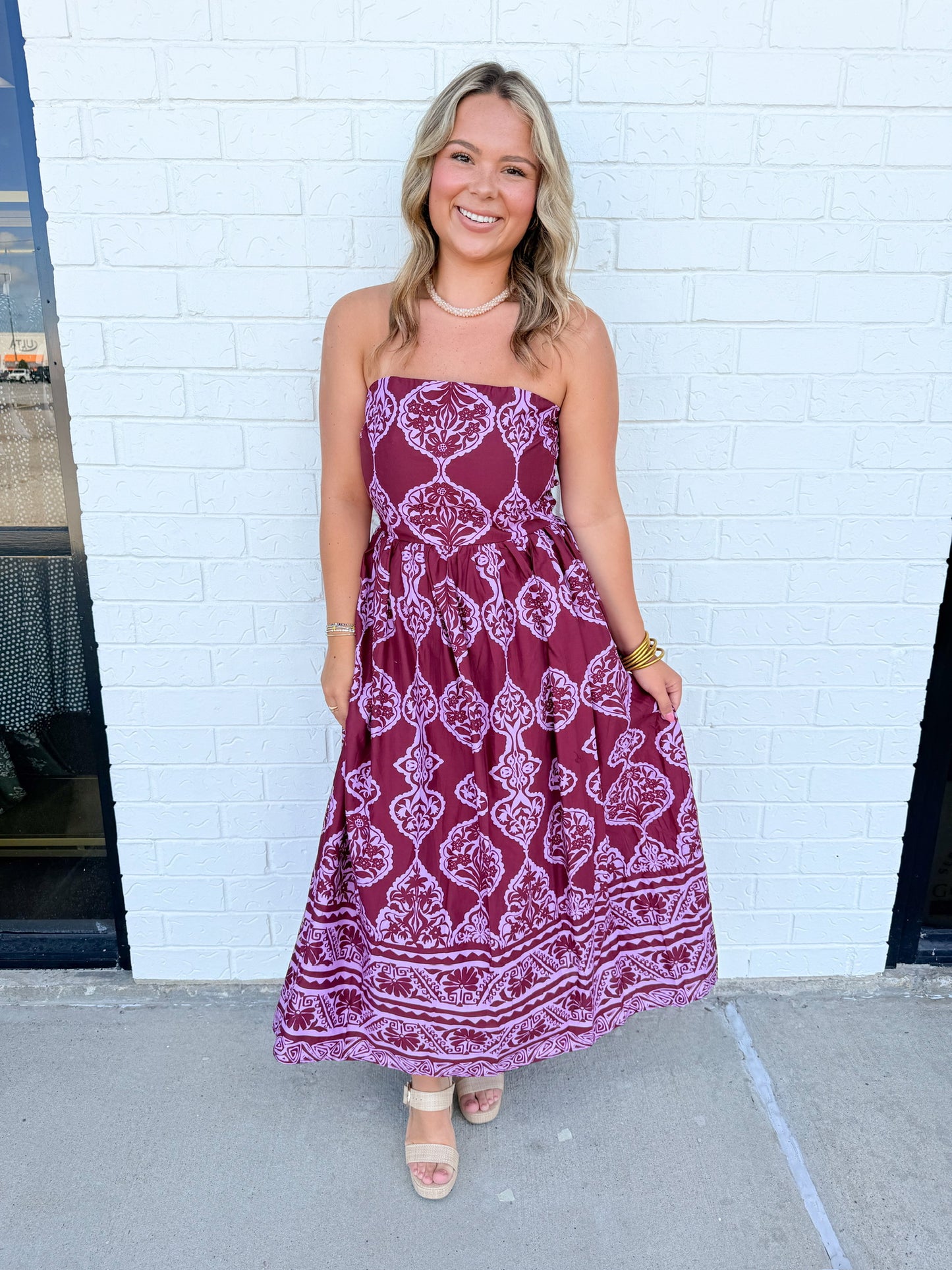 Rosy Heirloom Midi Dress