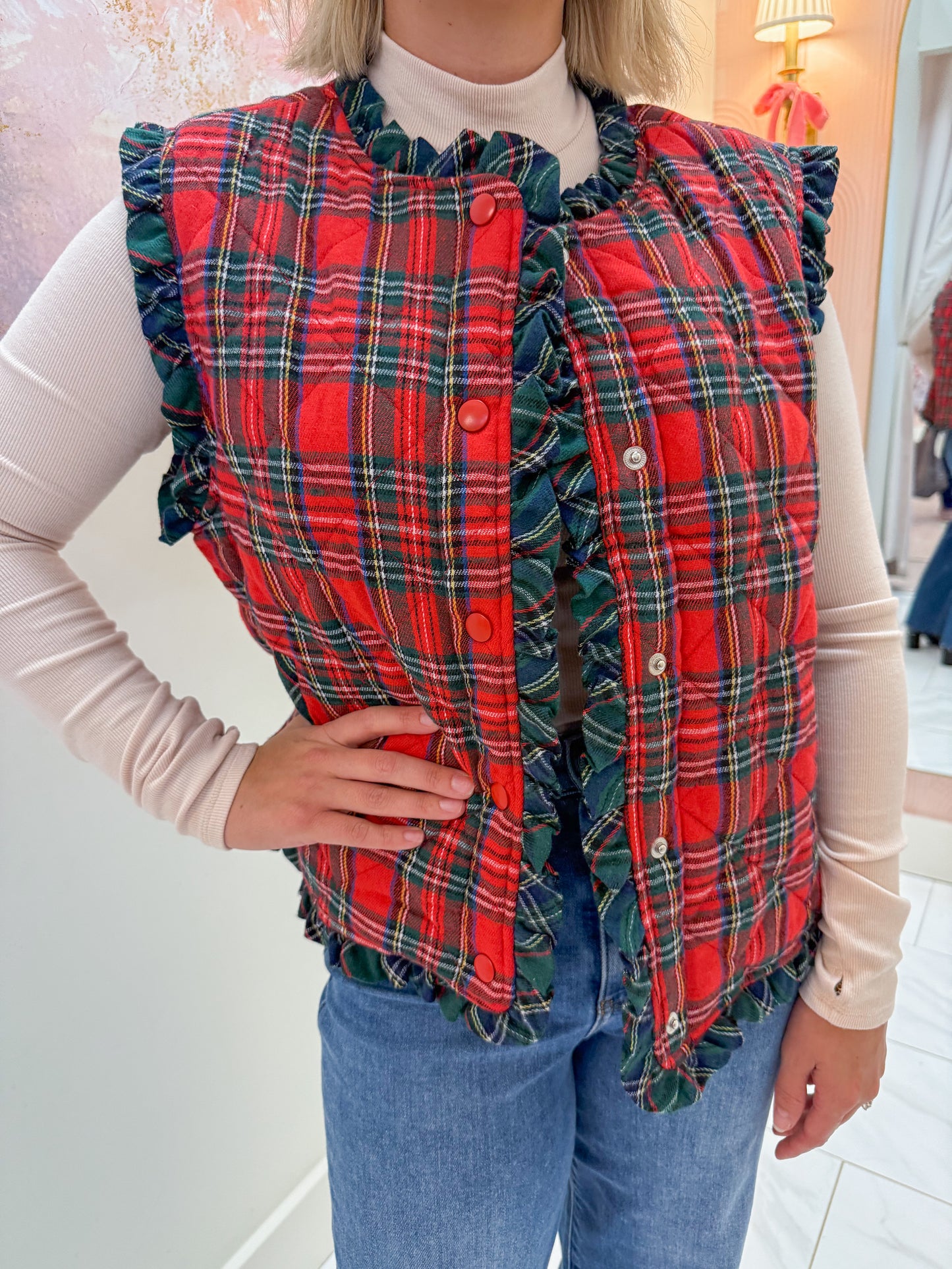 Christmas Tartan Quilted Vest