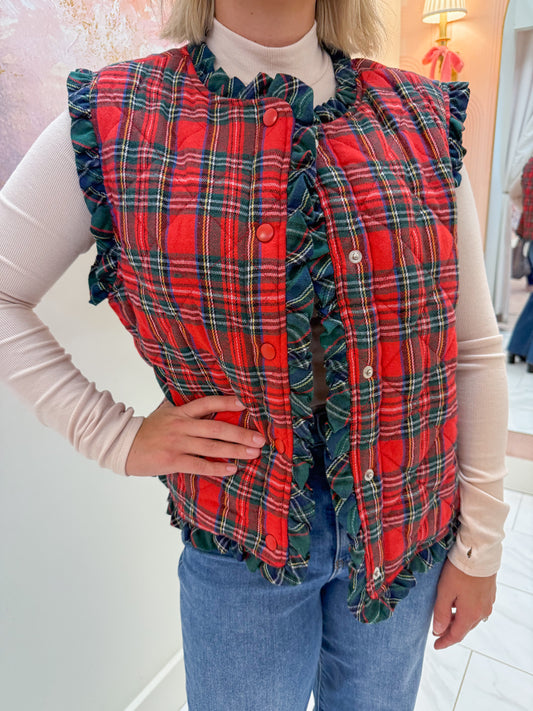 Christmas Tartan Quilted Vest
