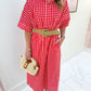 Townes Gingham Belted Midi Dress