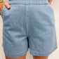 Denim Flat Front Short