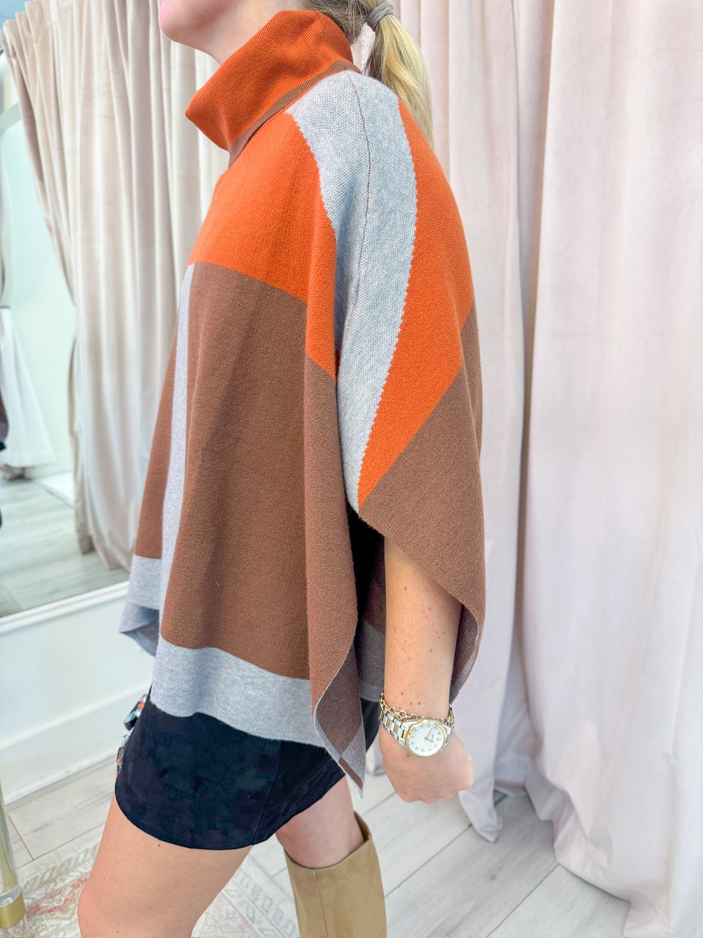 Hillside Colorblock Poncho Top