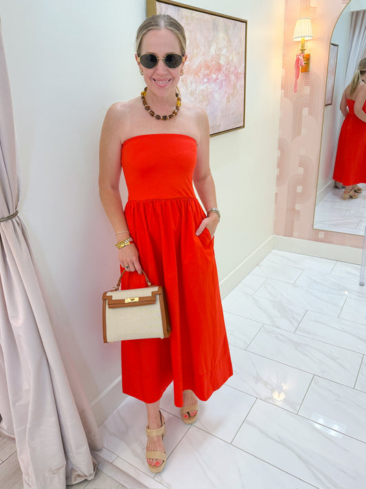 ZS Sunsought Strapless Midi Dress