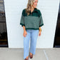 Evergreen Stripe Henley Sweater
