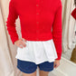 Mirren Knit Mix Peplum Top