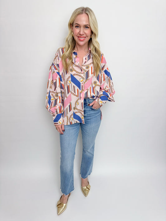 Charlene Chain Button Up Blouse