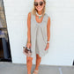 Linen Stripe Scoop Dress