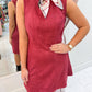 Bordeaux Suede Mini Dress
