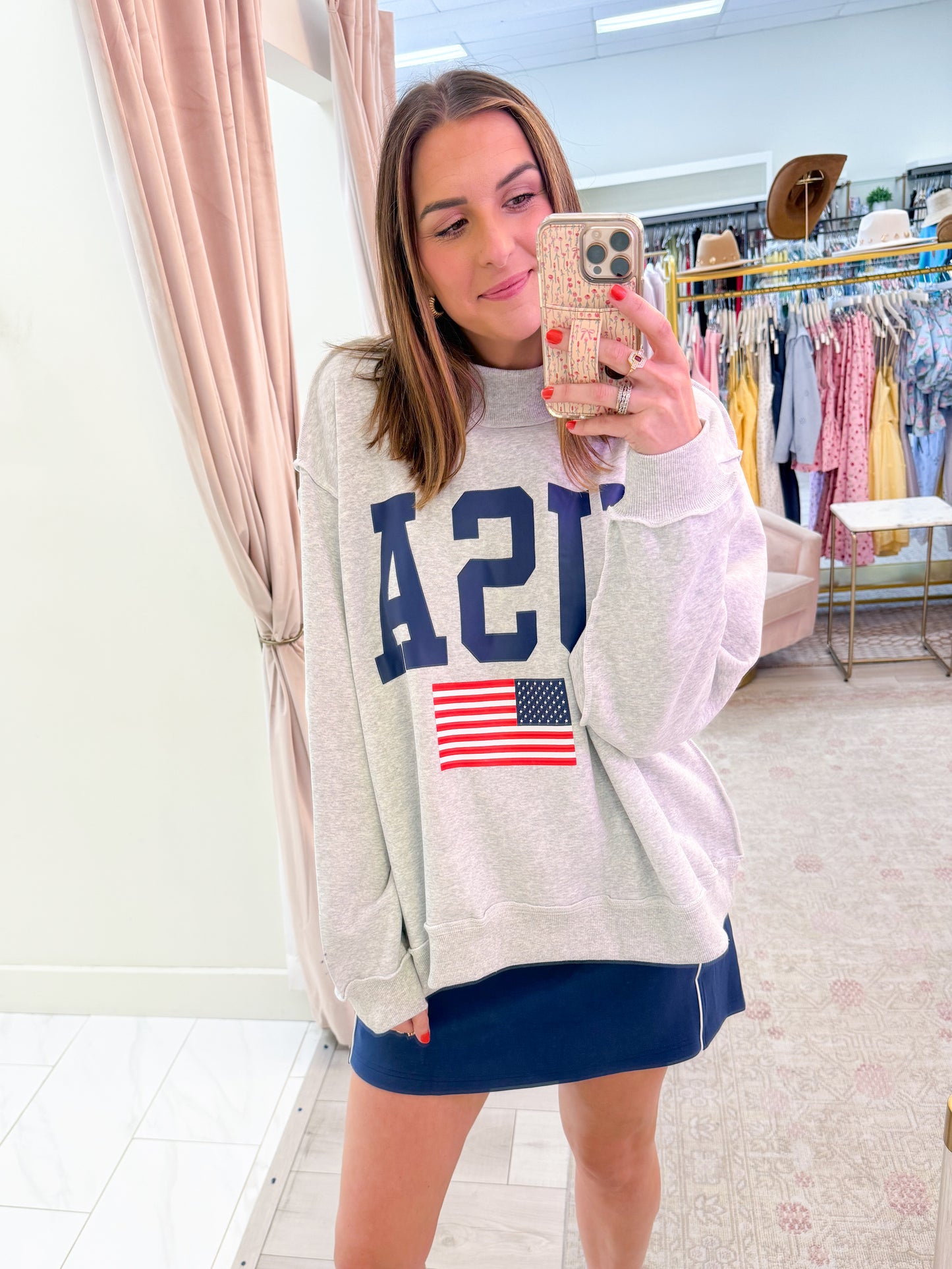 USA Reversible Mock Neck Sweatshirt