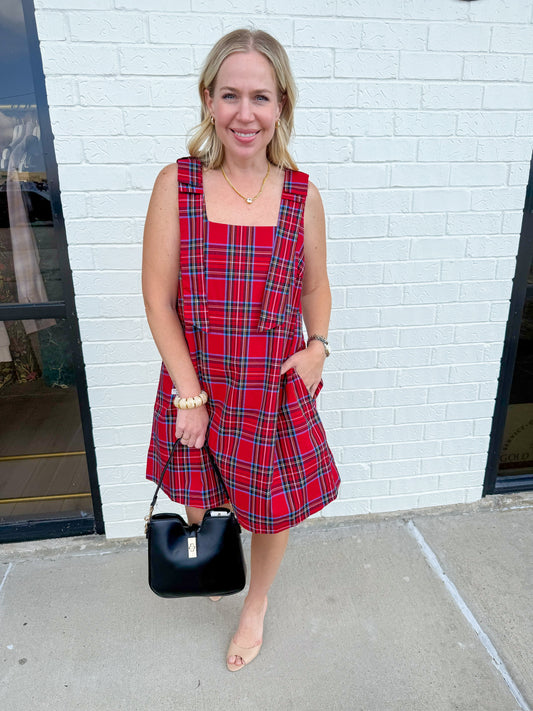 Plaid & Proper Bow Mini Dress