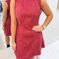 Bordeaux Suede Mini Dress