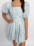 Minty Floral Double Tie Back Dress
