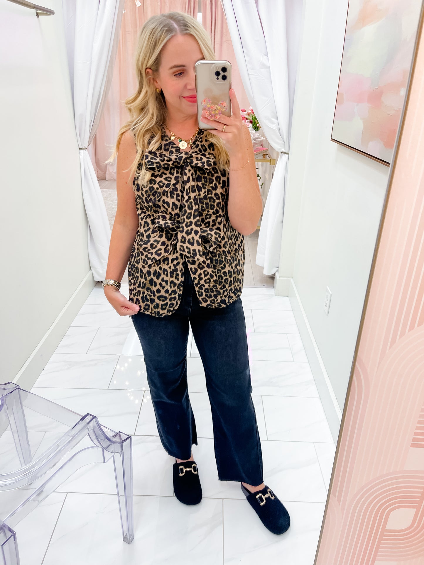 Catya Leopard Tie Vest