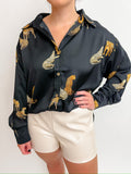 Prowling Satin Button Up Blouse