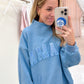 Mama Mock Neck Sweatshirt Light Blue