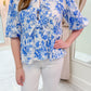 Blue for You Floral Tie Front Blouse