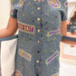 LSU Denim Rhinestone Logo Romper