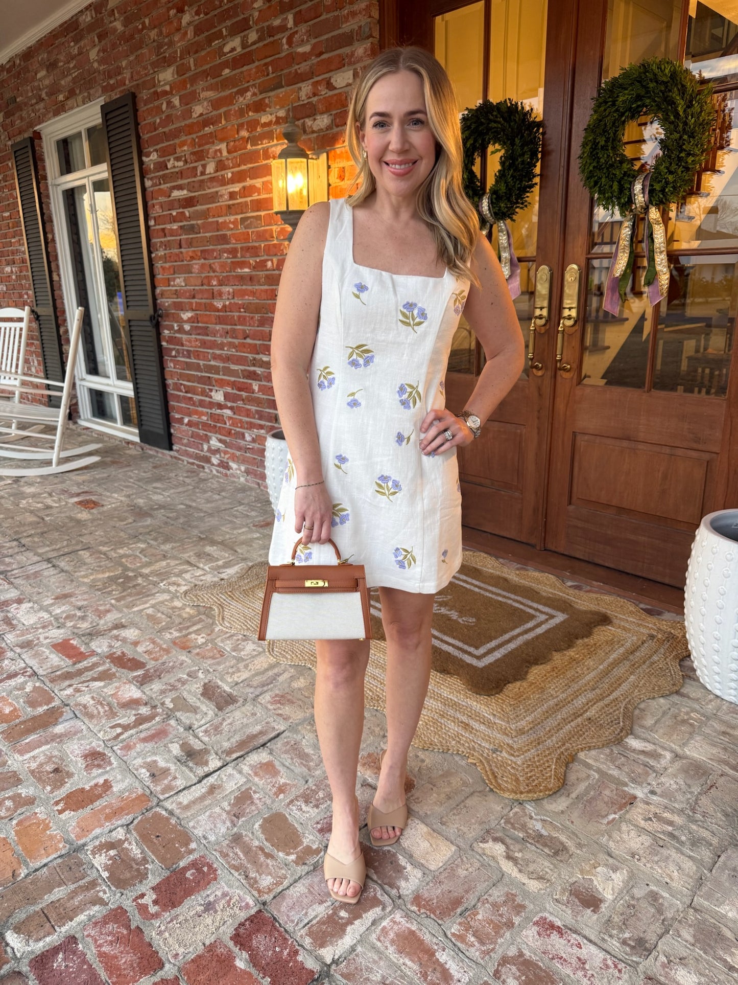 Pocket Full of Posies Linen Mini Dress