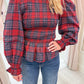 Wish List Plaid Peplum Blouse