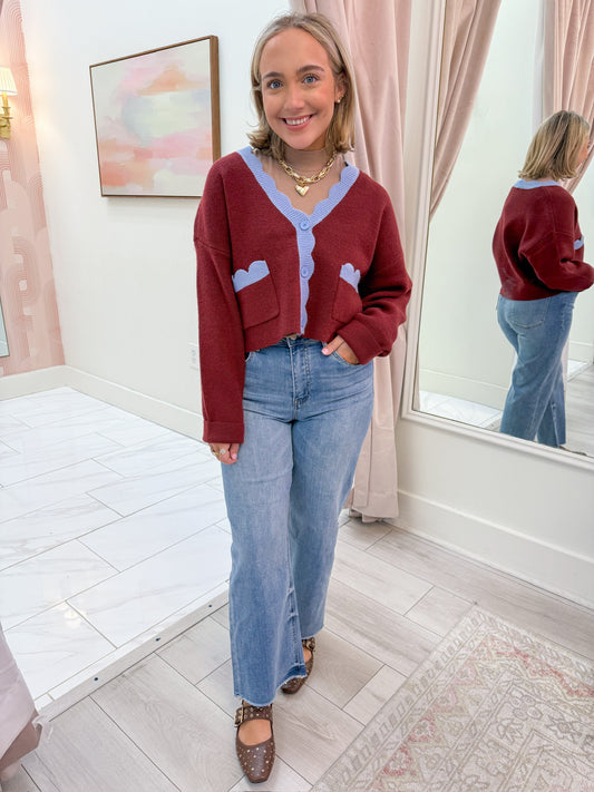 Cool Nights Scallop Edge Cardigan