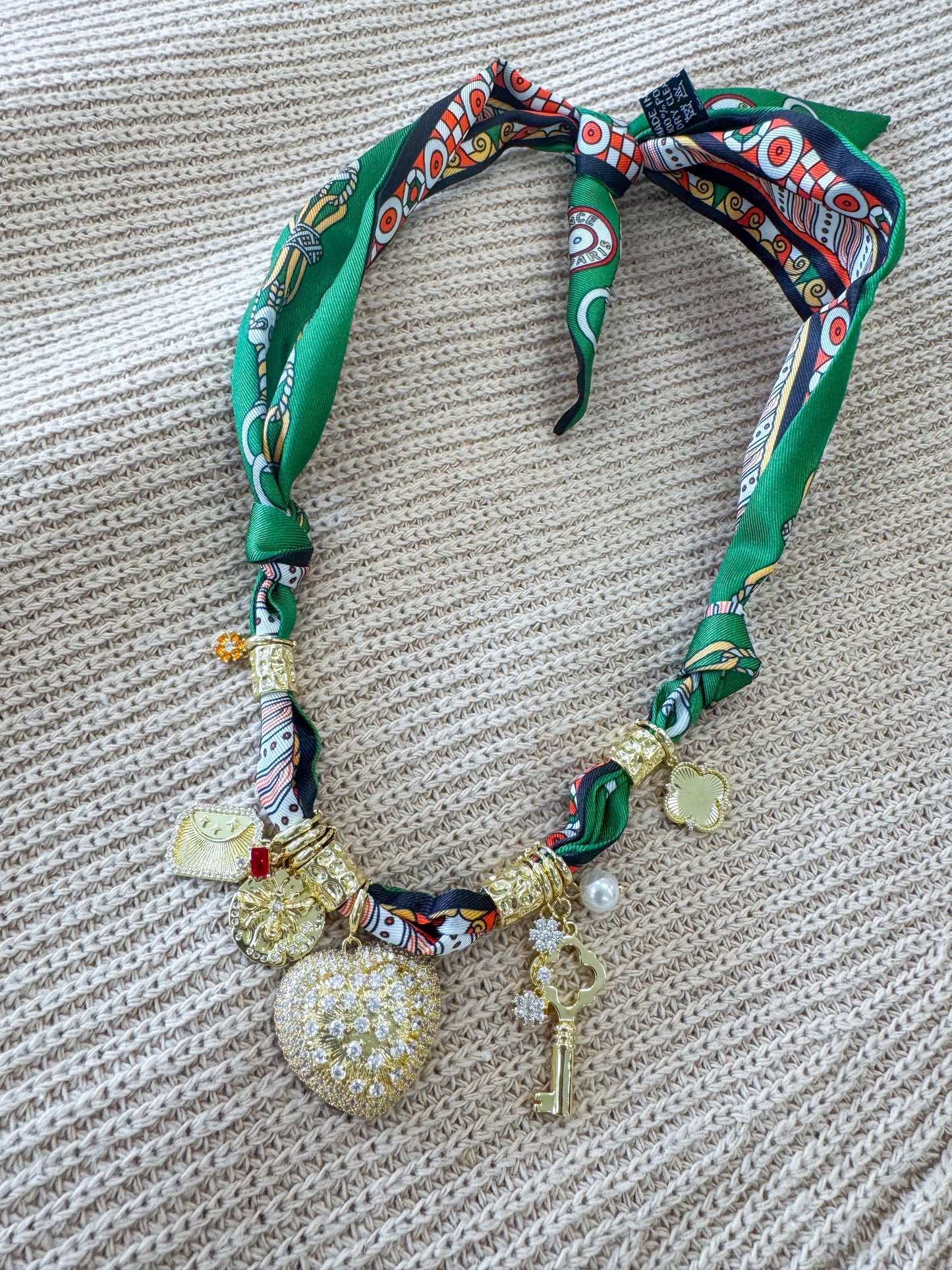 Julia Multi Charm Scarf Necklace