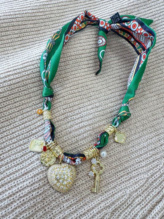 Julia Multi Charm Scarf Necklace