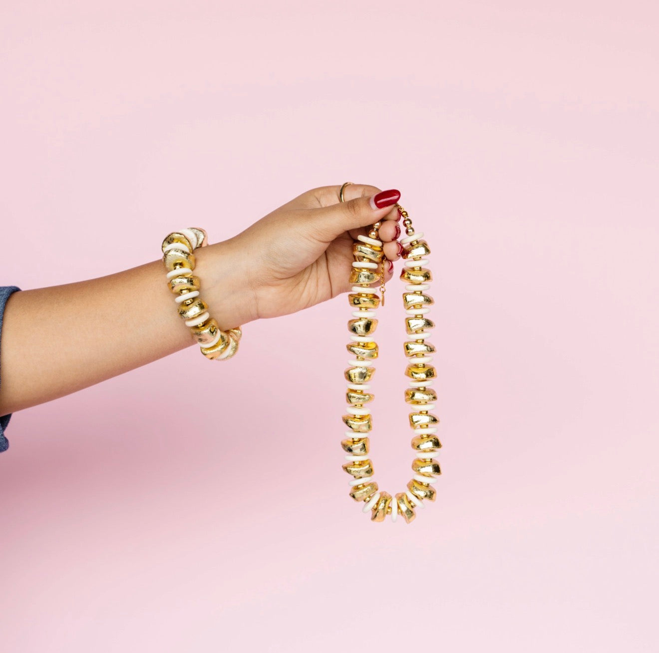 Golden Grove Necklace & Bracelet Set