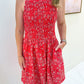 Firecracker Paisley Shirred Mini Dress