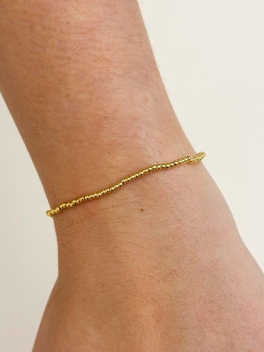 2mm Gold Beaded Bracelet