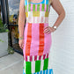 Colorblock Stripe Knit Midi Dress