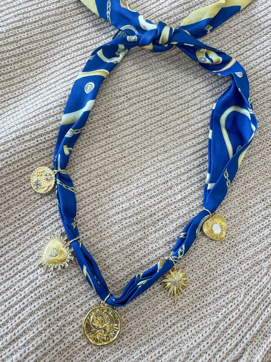 Tova Multi Charm Scarf Necklace