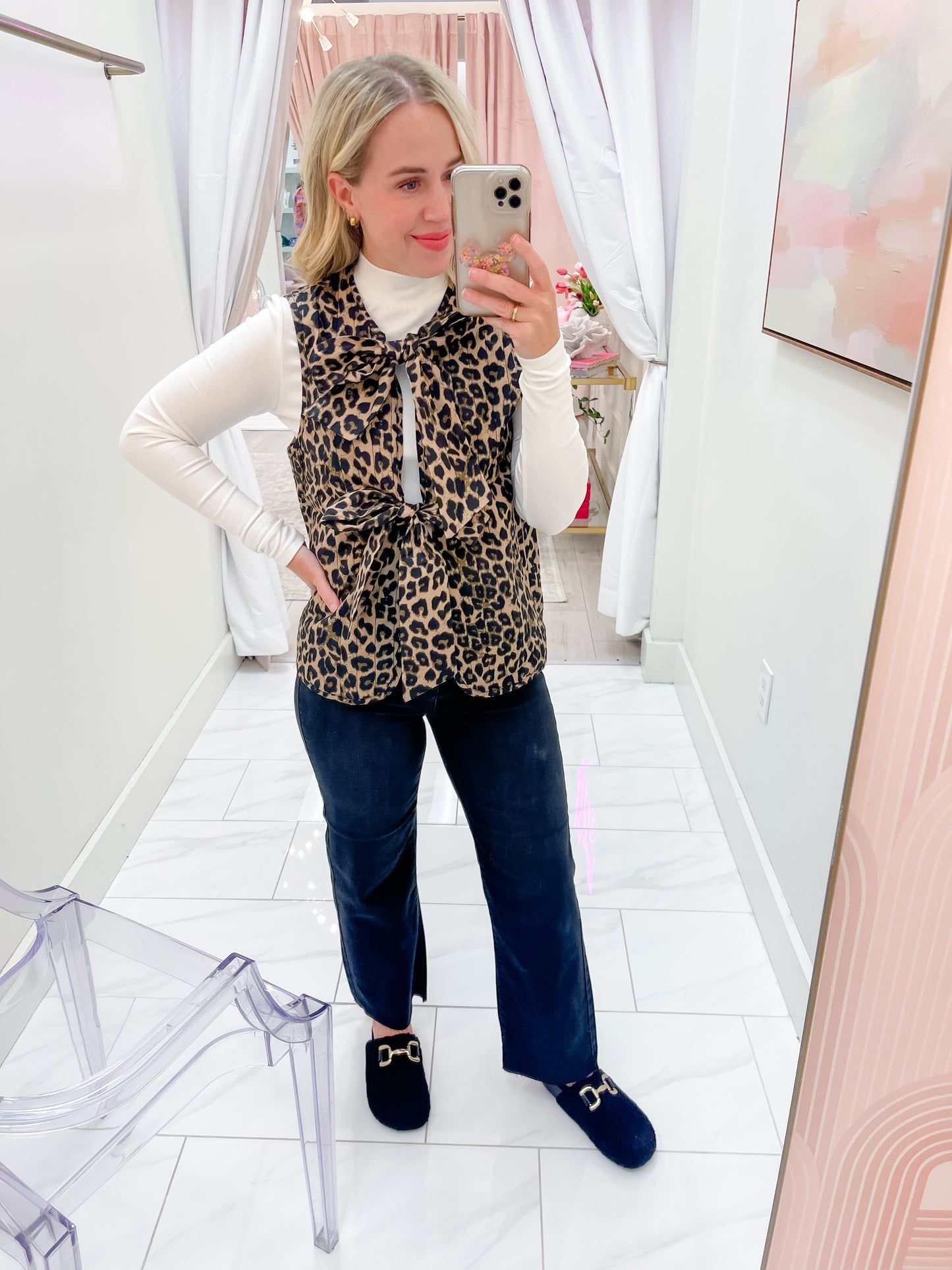 Catya Leopard Tie Vest