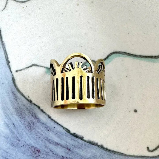 Leah Brass Scarf Slide Ring