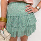 Shimmer Floral Smocked Skirt