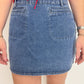 Mini Denim Front Pocket Skirt