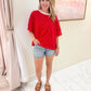 Knit Polka Dot Oversized Top