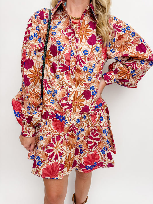 Rein Floral Button Down Dress