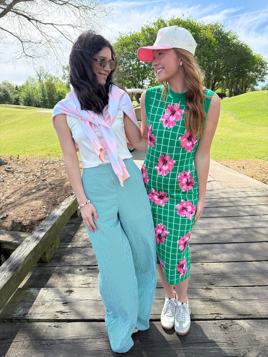 Checkered Azalea Knit Midi Dress