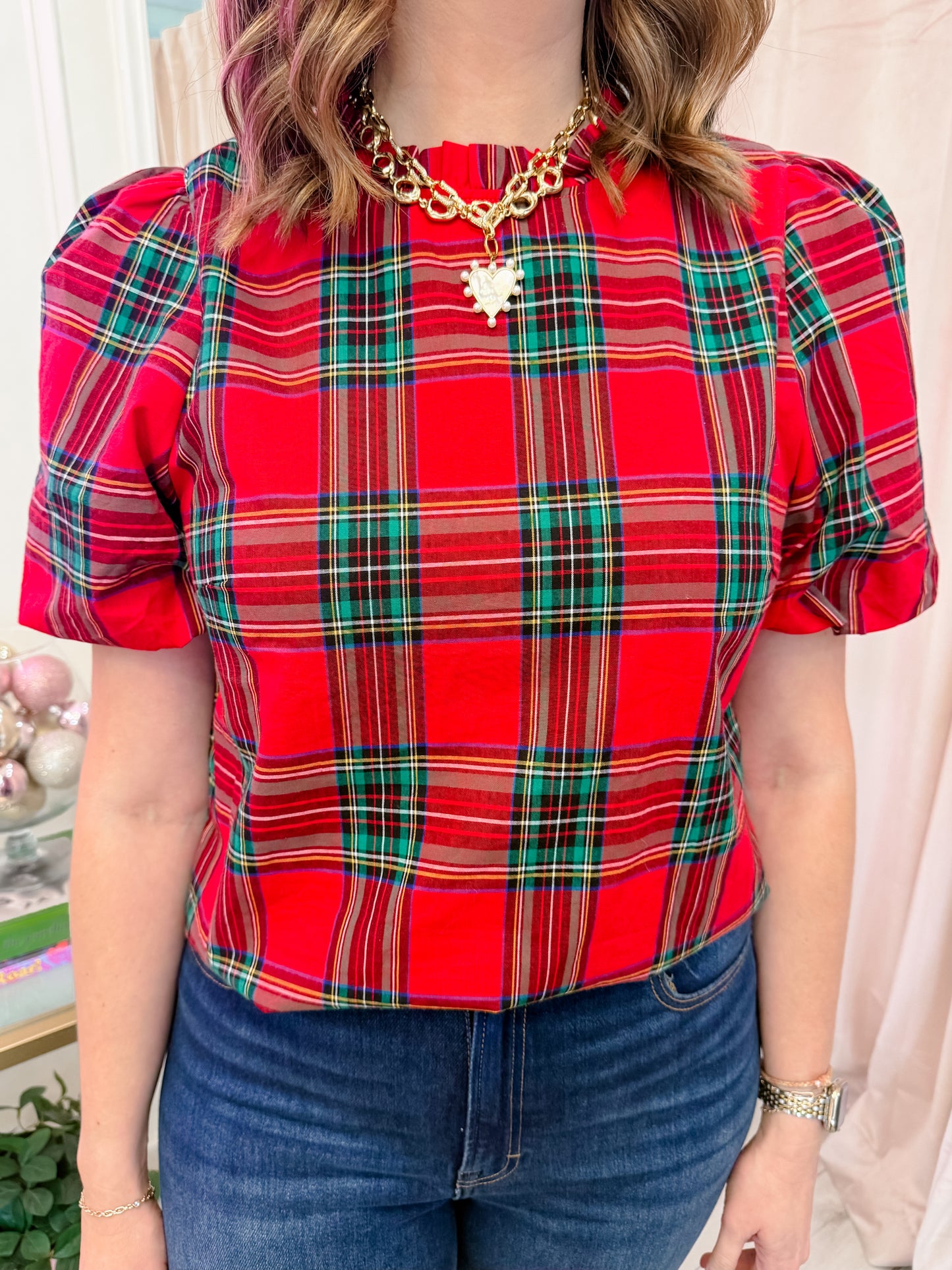 Noelle Tartan Blouse