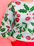 Sequin Mistletoe & Kiss Sweatshirt