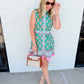 Floral Border Print Belted Mini Dress