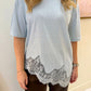 Slub Knit Lace Hem Tee