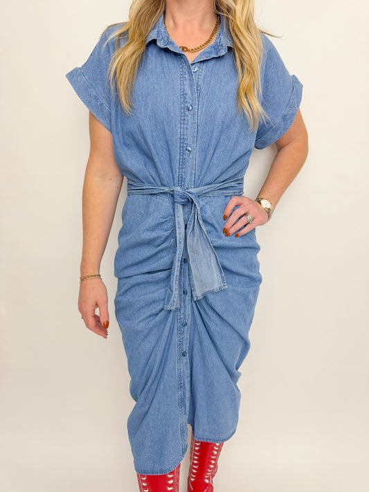 Tori Denim Midi Dress