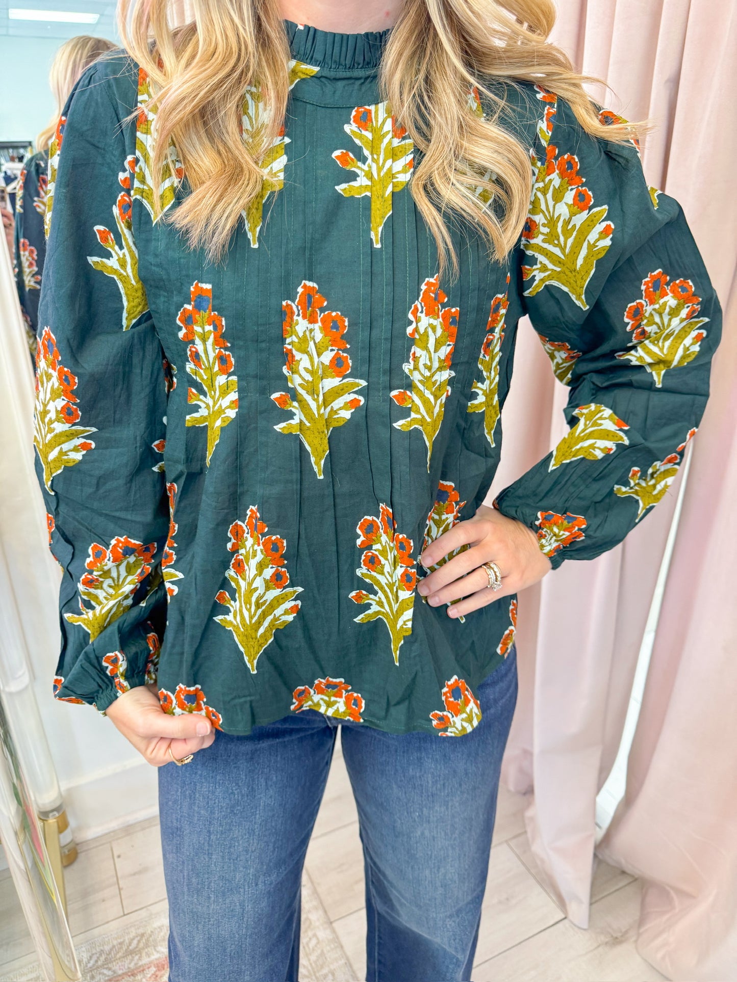Verde Blooms Blouse