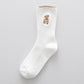 Teddy Bear Embroidered Crew Socks