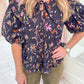 Eterna Floral Tie Front Blouse